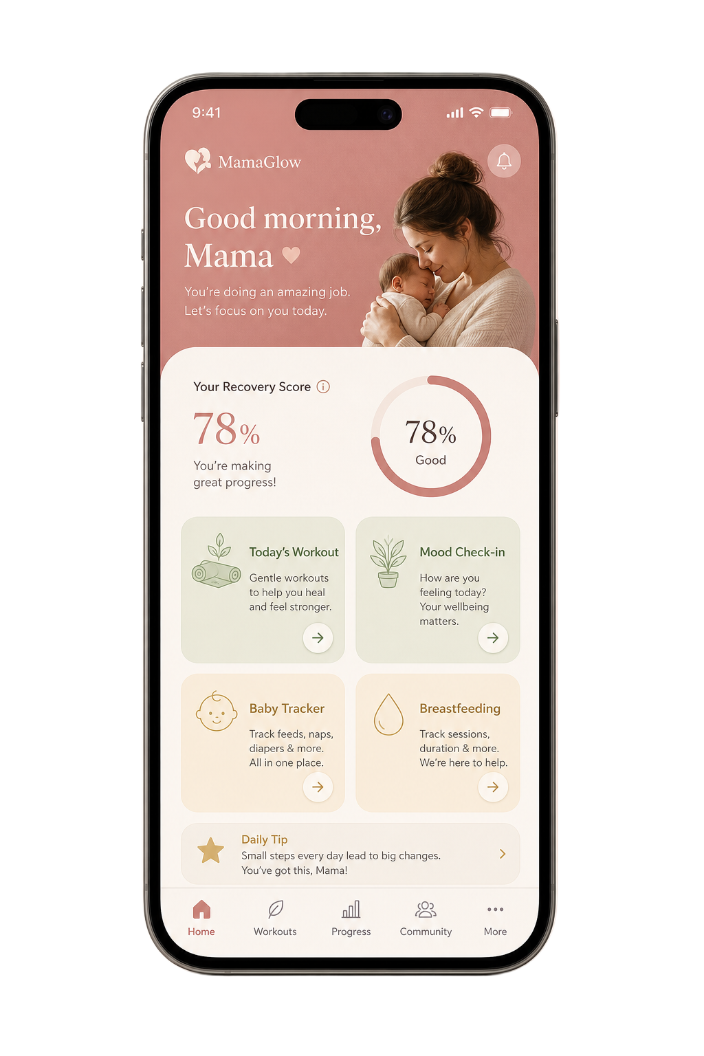 Postpartum Plus app screen